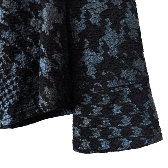 Michael Tyler Patchwork Houndstooth Button Scrunch Knit Jacket Blue Black Size L - Picture 6 of 9